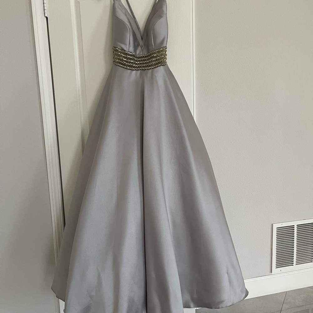 JVN by Jovani gorgeous platinum ballgown